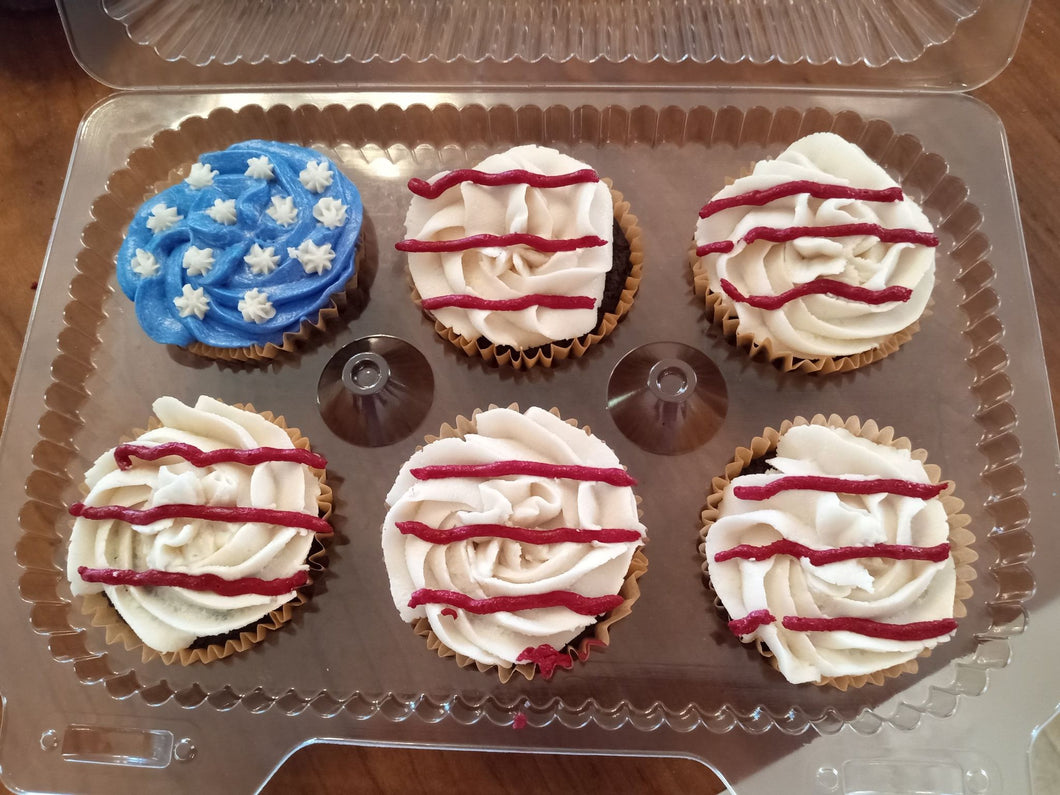 Chocolate Cupcakes with 4th of July Frosting (6-pk)